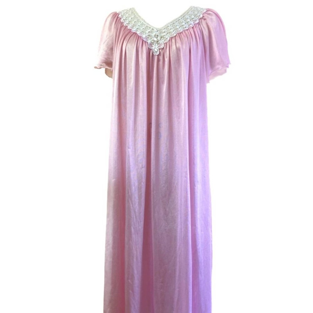 Vintage Pink Flutter Sleeve Nightgown